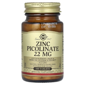 Цинк Пиколинат Solgar (Zinc Picolinate) 22 мг 100 таблеток