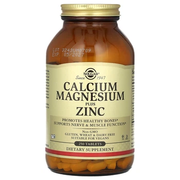 Кальций Магний Цинк Solgar (Calcium Magnesium Plus Zinc) 250 таблеток
