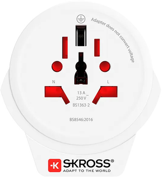 Мережевий зарядний пристрій Skross USB World to Europe 16 A White (1.500266)