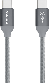 Kabel Nevox USB-C - USB-C 100W 2M Grey (4250686406542)