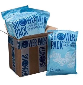 Сухий душ медичний. 10 пачок, (Одноразовий душ) Shower Pack Medical