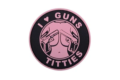 Нашивка 3D - I Love Guns Titties - Pink [GFC Tactical]