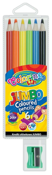 Zestaw kredek ołówkowych Colorino Kids Jumbo 6 kolorów + temperówka (5907690833084)