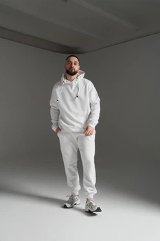Костюм теплий чоловічий oversize білий (4922076096/XXL-3XL)