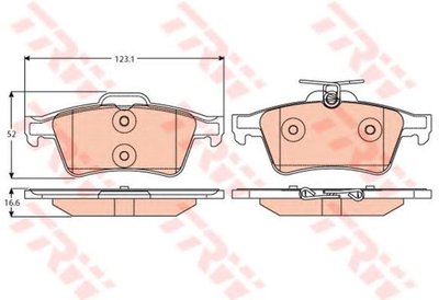 Дискові гальмівні колодки TRW (GDB2086)