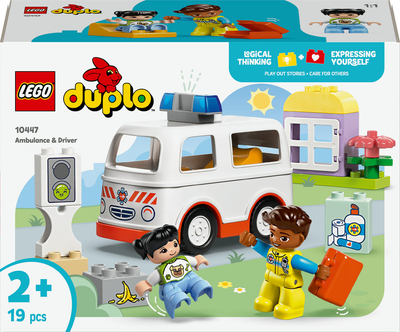 Zestaw klocków LEGO DUPLO Karetka z kierowcą 19 elementów (10447)