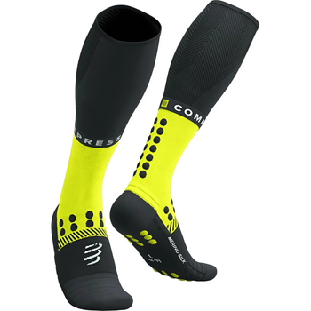 Компресійні гольфи Compressport Full Socks Winter Run Black/Safe Yellow T2 (34-38 см) (CFSU3109036T2)