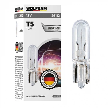 Автолампа розжарювання Wolfram 12v T5 W1.2W (26112)