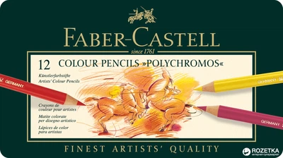 Набір кольорових олівців Faber-Castell Polychromos 12 шт (4005401100126)