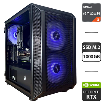 Сборка под заказ: игровой ПК 1stPlayer D3-3F2-Plus Black Tower / AMD Ryzen 5 7500F (6 (12) ядер по 3.7 - 5.0 GHz) / 32 GB DDR5 / 1000 GB SSD M.2 / nVidia GeForce RTX 3080, 10 GB GDDR6X, 320-bit / 750W б/у