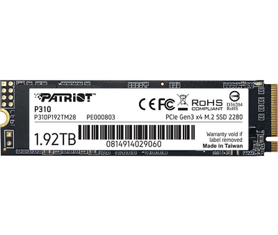 ССД накопитель PATRIOT P310 1.92T SSD NVMe PCIe Gen3x4 M.2 2280 P310P192TM28