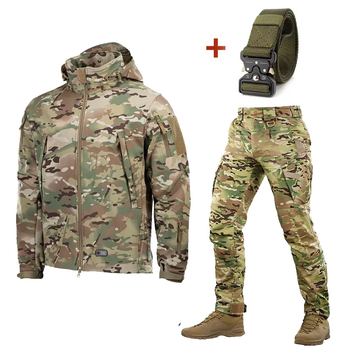 Форма M-Tac Куртка SoftShell та Штани Aggressor Gen.II мультикам + Подарунок ремінь Кобра розмір XL