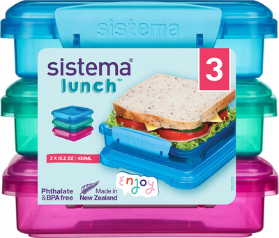 Набір контейнерів для ланчу Sistema Lunch Food Storage 3 шт 200 мл (9414202415240)