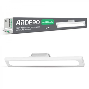 Лампа аккумуляторная на магните Ardero AL5082ARD 5 Вт 350*40*50 мм white (Niz16166)