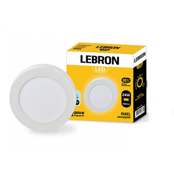 Накладной светодиодный светильник 24W Lebron круглый 6500K белый IP20 L-PRS-2465