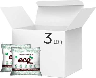 Набор из трех штук Ecoplus Торфяной субстрат "Для орхидей" 3 л (ТВ000031549)