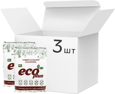 Набір з трьох штук Ecoplus Торф'яний субстрат "Універсальний" 10 л (ТВ000031546)