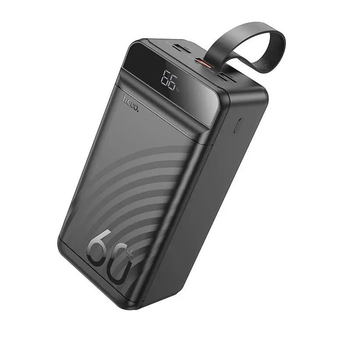 УМБ портативное зарядное Power Bank HOCO Element J123C 60000mAh 3USB Type-C Lightning QC черное ТМ