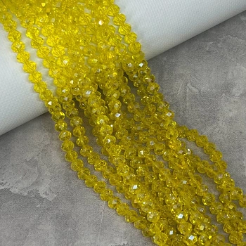 Бусины Кристалл - Rondelle, 8 мм, цвет Light Citrine, желтый АВ 65-68 шт на нити, 1 нить