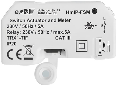 Siłownik IP z licznikiem Homematic do montażu podtynkowego (HmIP-FSM)