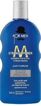 Зміцнювальний шампунь-активатор для росту здорового волосся For Men Strong & Power Shampoo 200 мл