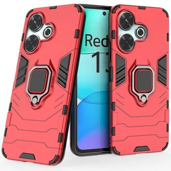 Чехол Fiji Ring для Xiaomi Redmi 13 бронированный бампер с кольцом подставкой красный