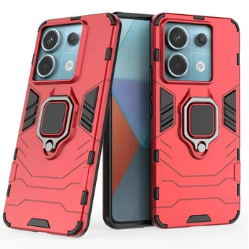 Чохол Fiji Ring для Xiaomi Redmi Note 13 Pro 5G броньований бампер з кільцем підставкою червоний