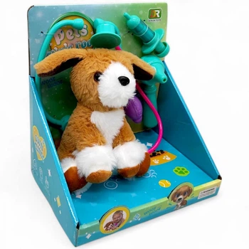 Мягкая игрушка Собачка, с набором ветеринара DA RUN TOYS DR5098