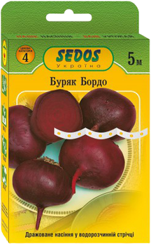 Семена на ленте Свекла Бордо, 5 м/150 шт. (Sedos)