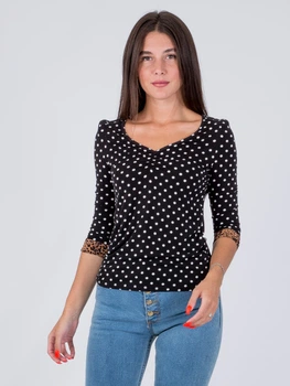 Блуза в горошек Only 114130022 L (82967L) Черный
