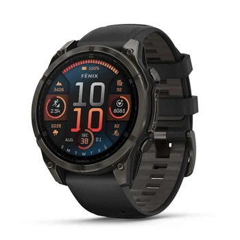 Смарт-годинник Garmin fenix 8 47mm, AMOLED, Saph, CrbnGryTi/Blk, Blk/PebbleGryBnd, GPS [107650]