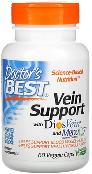 Поддержка вен Doctor's Best Vein Support with DiosVein and MenaQ7 60 вегетарианских капсул (753950001855)