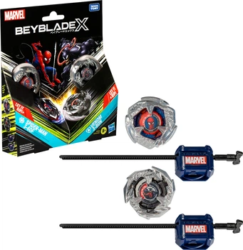 Набір іграшковий Hasbro з двох дзиґ Марвел та пускового пристрою серії БейБлейд Х (G0288)
