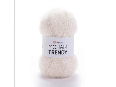 Пряжа YarnArt Mohair Trendy молочний 50% мохер 50% акрил 220м 100г 5шт/уп 1003