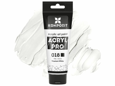 Акрилова фарба художня Acryl PRO білий акрил ART Kompozit 75 мл 018 білила титанові