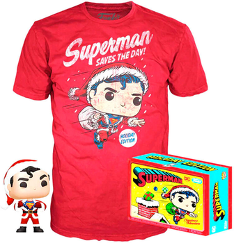 Zestaw prezentowy Funko Pop! & Tee Back DC Comics Superman Exclusive Flocked Figurka 9 cm + Koszulka Rozmiar M (889698506465)