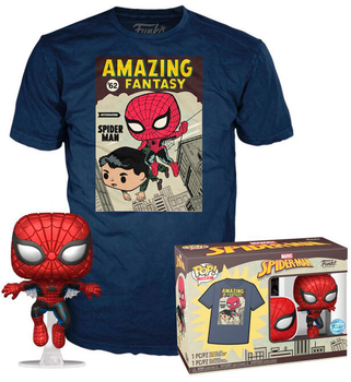 Подарунковий набір Funko Pop! & Tee Marvel Spiderman Comic Cover Фігурка + Футболка Розмір L (889698779487)