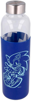 Butelka szklana Stor Sonic The Hedgehog w silikonowym futerale 585 ml (8412497004935)