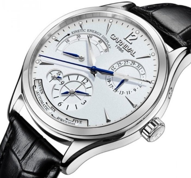 Мужские часы Carnival Kinetic White Silver New