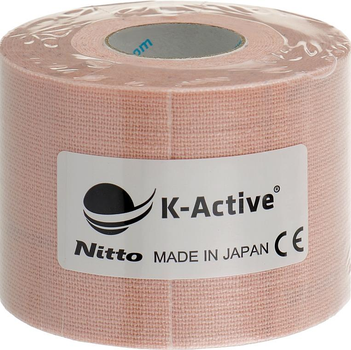 Кінезіо тейп для обличчя K-Active Gentle Японія 5см х 5м бежевий