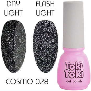 Гель-лак Toki Toki Cosmo 028, графіт світловідбиваючий, 5 мл