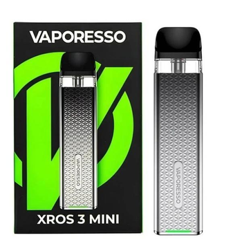 Багаторазова електронна сигарета POD система Vaporesso XROS 3 Mini Kit Icy Silver