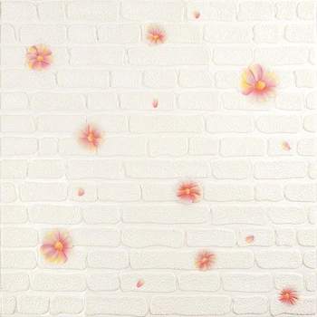 Самоклеющаяся панель 3D Sticker Wall стеновая на стену, для кухни, ванной 700х700х4мм розовые цветы (D) SW-00001978