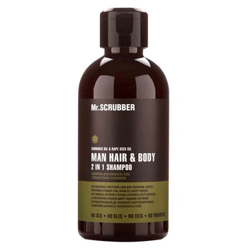 Шампунь для тела и волос с маслом рапса и конопли Mr.SCRUBBER Man Hair & Body Shampoo 2 in 1 250 мл