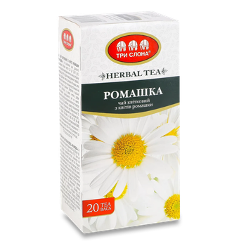 Чай квітковий Три слона Ромашка у пакетиках 20 шт (4820097814733)