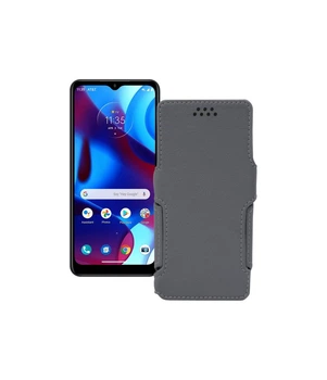 Чохол-книжка з екошкіри для телефону Motorola G Pure Сірий