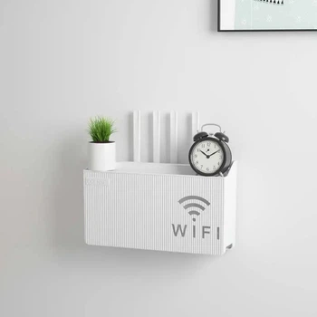 Держатель для беспроводного маршрутизатора Wi-Fi держатель модема, полка подвесная для Wi-Fi роутера органайзер для дома белая