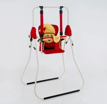Детские качели напольные Алинка, железный каркас, регулировка спинки. Red (90322)