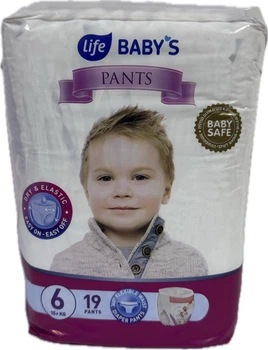 Підгузки-трусики 6 розміру Life Baby`s , 15+кг, 19 шт