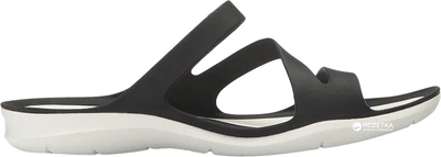 Жіночі шльопанці Crocs Jibbitz Swiftwater Sandal 203998-066 42-43 (W11) 27 см Чорні з білим (887350888539)